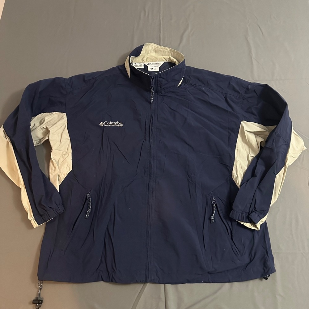 Columbia Sportswear Co. Windbreaker Jacket Mens Size XL Navy